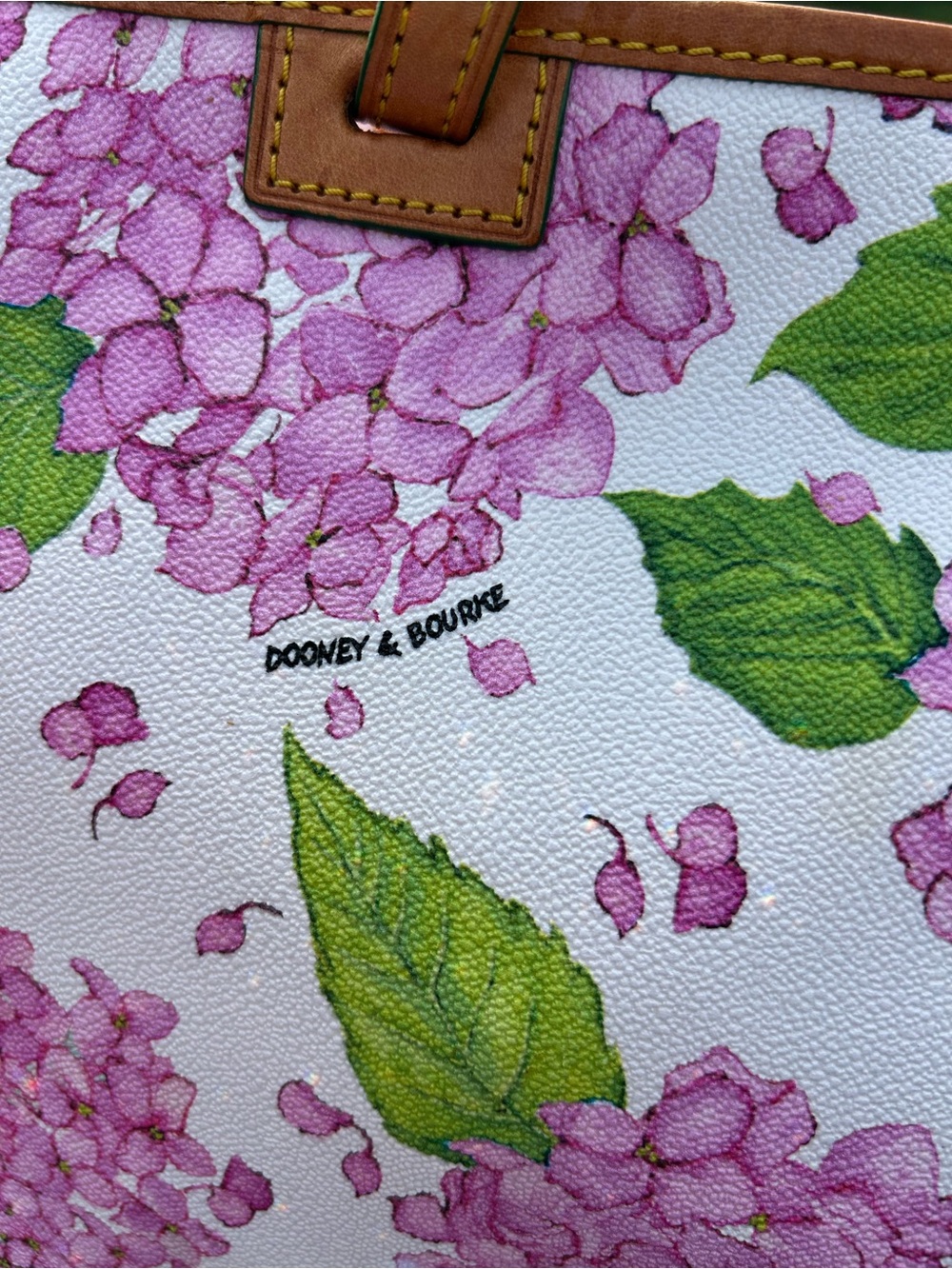 Dooney & Bourke Pink Hydrangea Floral Tote Bag - Picture 3 of 16